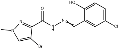 (E)-4-bromo-N'-(5-chloro-2-hydroxybenzylidene)-1-methyl-1H-pyrazole-3-carbohydrazide Structure