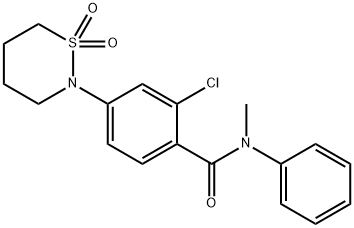 2-chloro-4-(1,1-dioxido-1,2-thiazinan-2-yl)-N-methyl-N-phenylbenzamide Struktur