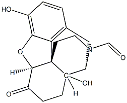 (5alpha)-4,5-Epoxy-3,14-dihydroxy-6-oxomorphinan-17-carboxaldehyde 化学構造式