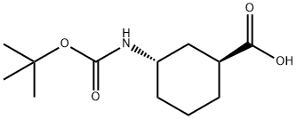 (1S,3S)-3-{[(tert-butoxy)carbonyl]amino}cyclohexane-1-carboxylic acid Struktur