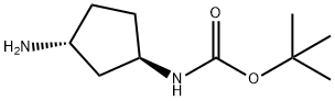 tert-butyl n-[(1r,3r)-3-aminocyclopentyl]carbamate 化学構造式