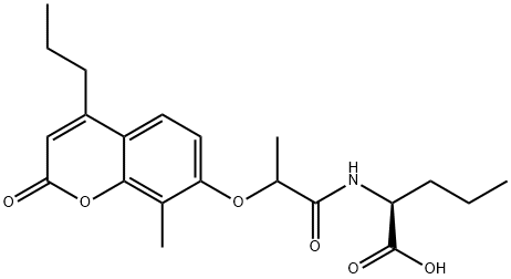 N-{2-[(8-methyl-2-oxo-4-propyl-2H-chromen-7-yl)oxy]propanoyl}norvaline Structure