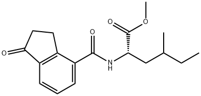 methyl 4-methyl-2-(1-oxo-2,3-dihydro-1H-indene-4-carboxamido)hexanoate Struktur