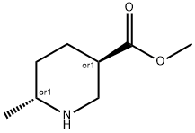 TRANS-3-ピペリジンカルボン酸, 6-メチル-, メチルエステル 化学構造式