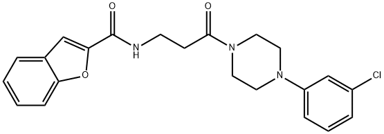 N-{3-[4-(3-chlorophenyl)piperazin-1-yl]-3-oxopropyl}-1-benzofuran-2-carboxamide Struktur