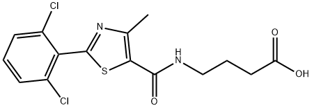 4-({[2-(2,6-dichlorophenyl)-4-methyl-1,3-thiazol-5-yl]carbonyl}amino)butanoic acid Struktur