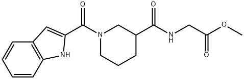 methyl N-{[1-(1H-indol-2-ylcarbonyl)piperidin-3-yl]carbonyl}glycinate Struktur