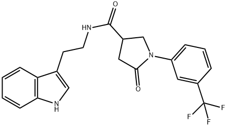 N-[2-(1H-indol-3-yl)ethyl]-5-oxo-1-[3-(trifluoromethyl)phenyl]pyrrolidine-3-carboxamide Structure