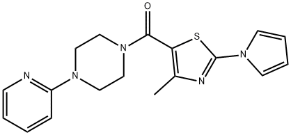 [4-methyl-2-(1H-pyrrol-1-yl)-1,3-thiazol-5-yl][4-(pyridin-2-yl)piperazin-1-yl]methanone Structure