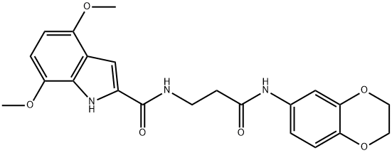 N-[3-(2,3-dihydro-1,4-benzodioxin-6-ylamino)-3-oxopropyl]-4,7-dimethoxy-1H-indole-2-carboxamide Structure