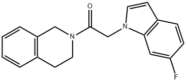 1-(3,4-dihydroisoquinolin-2(1H)-yl)-2-(6-fluoro-1H-indol-1-yl)ethanone Struktur