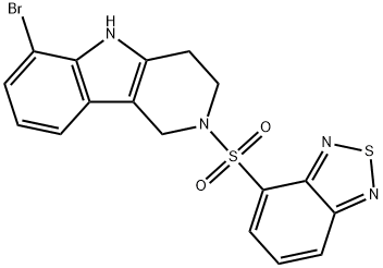 2-(2,1,3-benzothiadiazol-4-ylsulfonyl)-6-bromo-2,3,4,5-tetrahydro-1H-pyrido[4,3-b]indole 结构式