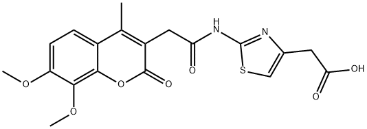 [(2E)-2-{[(7,8-dimethoxy-4-methyl-2-oxo-2H-chromen-3-yl)acetyl]imino}-2,3-dihydro-1,3-thiazol-4-yl]acetic acid 结构式