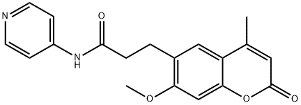 3-(7-methoxy-4-methyl-2-oxo-2H-chromen-6-yl)-N-(pyridin-4-yl)propanamide 结构式