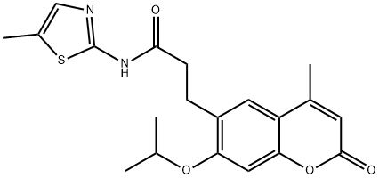 3-[4-methyl-2-oxo-7-(propan-2-yloxy)-2H-chromen-6-yl]-N-(5-methyl-1,3-thiazol-2-yl)propanamide 结构式