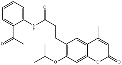 N-(2-acetylphenyl)-3-[4-methyl-2-oxo-7-(propan-2-yloxy)-2H-chromen-6-yl]propanamide,1010909-74-6,结构式