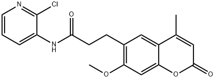 N-(2-chloropyridin-3-yl)-3-(7-methoxy-4-methyl-2-oxo-2H-chromen-6-yl)propanamide 结构式
