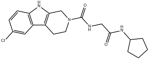 6-chloro-N-[2-(cyclopentylamino)-2-oxoethyl]-1,3,4,9-tetrahydro-2H-beta-carboline-2-carboxamide 结构式