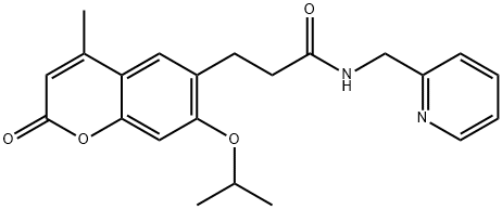 3-[4-methyl-2-oxo-7-(propan-2-yloxy)-2H-chromen-6-yl]-N-(pyridin-2-ylmethyl)propanamide 结构式