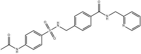 4-[({[4-(acetylamino)phenyl]sulfonyl}amino)methyl]-N-(pyridin-2-ylmethyl)benzamide Structure
