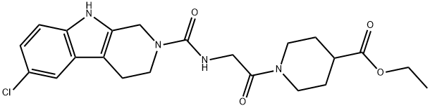 ethyl 1-{N-[(6-chloro-1,3,4,9-tetrahydro-2H-beta-carbolin-2-yl)carbonyl]glycyl}piperidine-4-carboxylate,1010929-76-6,结构式