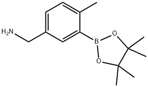 5-(Aminomethyl)-2-methylphenylboronic Acid Pinacol Ester 结构式