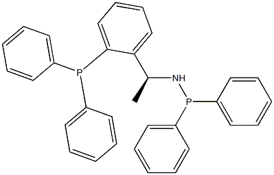 (S)-N-(二苯基膦基)-1-(2-(二苯基膦基)苯基)乙胺 结构式