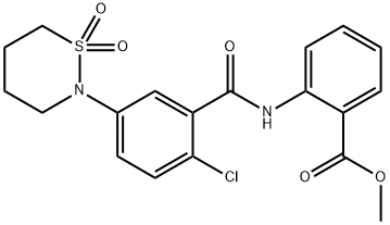 methyl 2-({[2-chloro-5-(1,1-dioxido-1,2-thiazinan-2-yl)phenyl]carbonyl}amino)benzoate Struktur