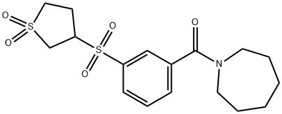 azepan-1-yl{3-[(1,1-dioxidotetrahydrothiophen-3-yl)sulfonyl]phenyl}methanone Struktur