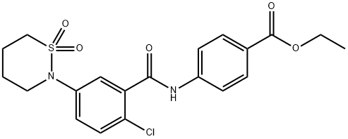 ethyl 4-({[2-chloro-5-(1,1-dioxido-1,2-thiazinan-2-yl)phenyl]carbonyl}amino)benzoate Struktur