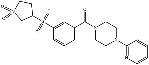 {3-[(1,1-dioxidotetrahydrothiophen-3-yl)sulfonyl]phenyl}[4-(pyridin-2-yl)piperazin-1-yl]methanone Struktur