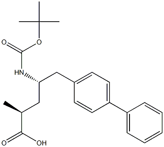 (2S,4S)-5-(联苯基-4-基)-4-[(叔丁氧羰基)氨基]-2-甲基戊酸, 1012341-52-4, 结构式