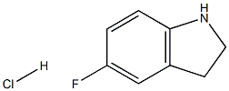 5-Fluoro-2,3-dihydro-1H-indole hydrochloride 化学構造式