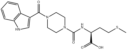 (2S)-2-[[4-(1H-indole-3-carbonyl)piperazine-1-carbonyl]amino]-4-methylsulfanyl-butanoic acid Struktur