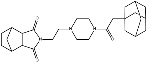 2-(2-(4-(2-(adamantan-1-yl)acetyl)piperazin-1-yl)ethyl)hexahydro-1H-4,7-methanoisoindole-1,3(2H)-dione Structure