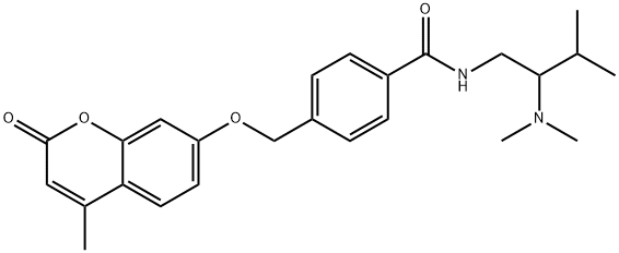 N-[2-(二甲基氨基)-3-甲基丁基]-4-[[(4-甲基-2-氧代-2H-1-苯并吡喃-7-基)氧基]甲基]苯甲酰胺,1016036-76-2,结构式