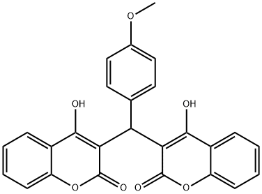 3,3′-(4-甲氧基苯亚甲基)-双-4-羟基香豆素 结构式