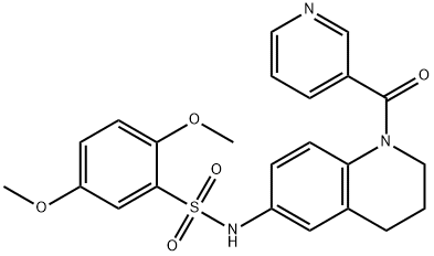 2,5-dimethoxy-N-[1-(pyridin-3-ylcarbonyl)-1,2,3,4-tetrahydroquinolin-6-yl]benzenesulfonamide Struktur