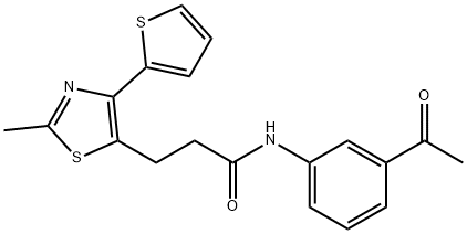 N-(3-acetylphenyl)-3-[2-methyl-4-(thiophen-2-yl)-1,3-thiazol-5-yl]propanamide Struktur