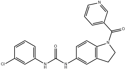 N-(3-chlorophenyl)-N'-[1-(3-pyridinylcarbonyl)-2,3-dihydro-1H-indol-5-yl]urea Structure