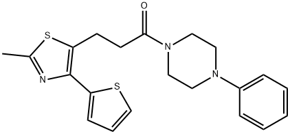 3-[2-methyl-4-(thiophen-2-yl)-1,3-thiazol-5-yl]-1-(4-phenylpiperazin-1-yl)propan-1-one Struktur