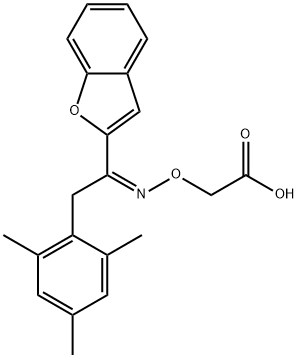 (Z)-2-(((1-(benzofuran-2-yl)-2-mesitylethylidene)amino)oxy)acetic acid Structure
