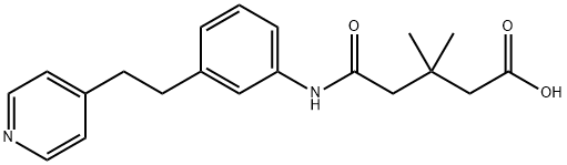 3,3-dimethyl-5-oxo-5-{3-[2-(4-pyridinyl)ethyl]anilino}pentanoic acid Structure