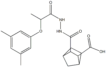 3-(2-(2-(3,5-dimethylphenoxy)propanoyl)hydrazinecarbonyl)bicyclo[2.2.1]heptane-2-carboxylic acid Structure