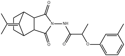 N-(1,3-dioxo-8-(propan-2-ylidene)hexahydro-1H-4,7-methanoisoindol-2(3H)-yl)-2-(m-tolyloxy)propanamide Structure