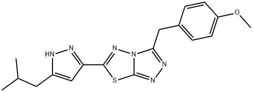 3-(4-methoxybenzyl)-6-[5-(2-methylpropyl)-1H-pyrazol-3-yl][1,2,4]triazolo[3,4-b][1,3,4]thiadiazole Structure
