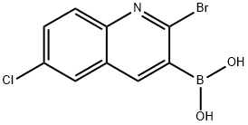 B-(2-溴-6-氯-3-喹啉)硼酸,1026203-93-9,结构式