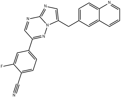 2-氟-4-(7-(喹啉-6-基甲基)咪唑并[1,2-b][1,2,4]三嗪-2-基)苯甲腈 结构式