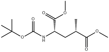 dimethyl (2S,4S)-2-((tert-butoxycarbonyl)amino)-4-methylpentanedioate 化学構造式