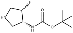 (3R,4S)-(4-Fluoro-pyrrolidin-3-yl)-carbamic acid tert-butyl ester Struktur